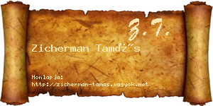 Zicherman Tamás névjegykártya